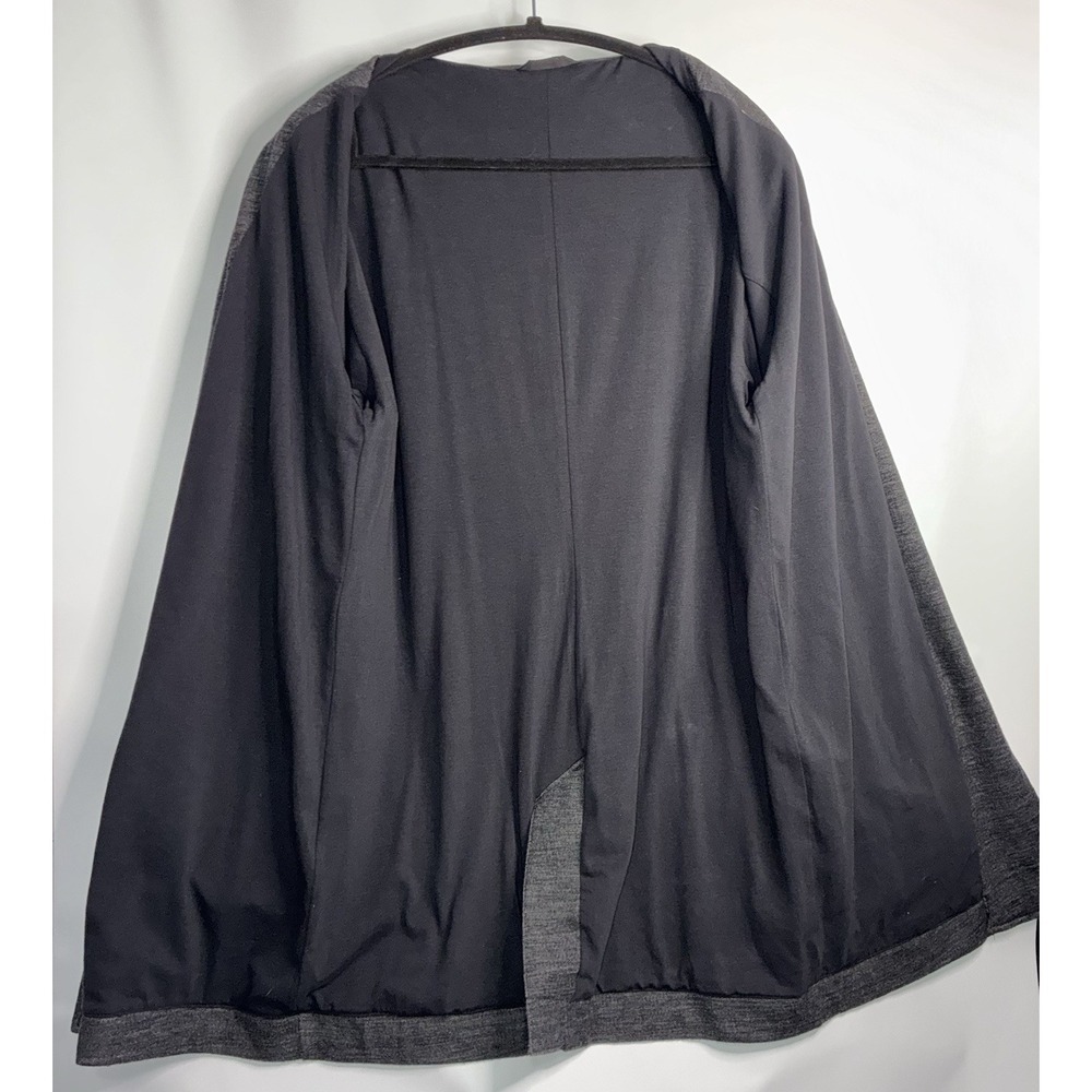 Lululemon Clutch Coat Sz 8 Womens Heather Black Wool Blend Belted‎ Long Cardigan - Picture 5 of 10